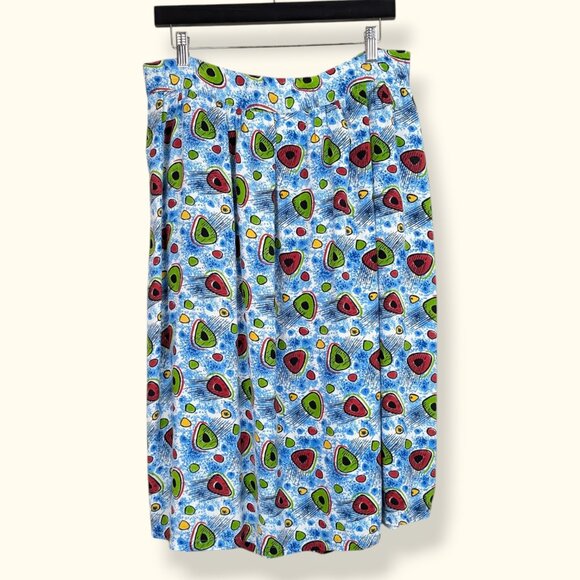 V. RDS Abstract Front Button Rayon Skirt - Picture 6 of 7